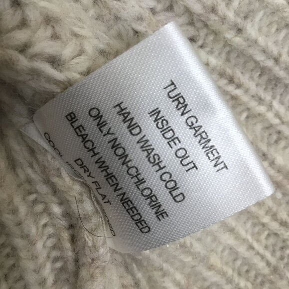 dh NEW YORK Mika Fringe Trim Crop Cardigan S Ecru Wool Blend Boho Cozy Knit - Picture 8 of 9